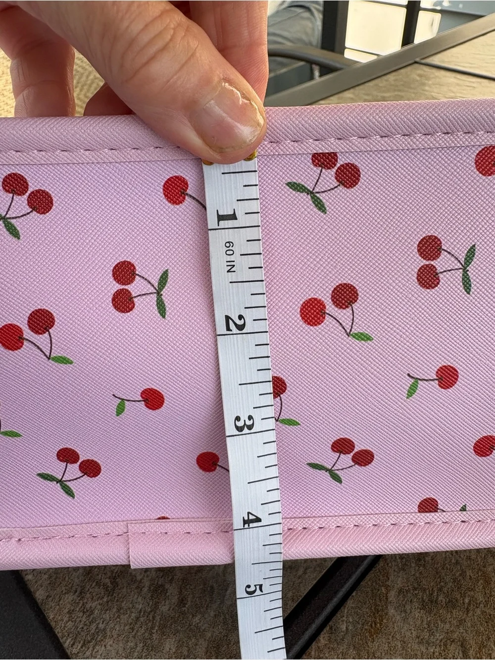 Nicole Miller Cherry Print Lavender Pouch